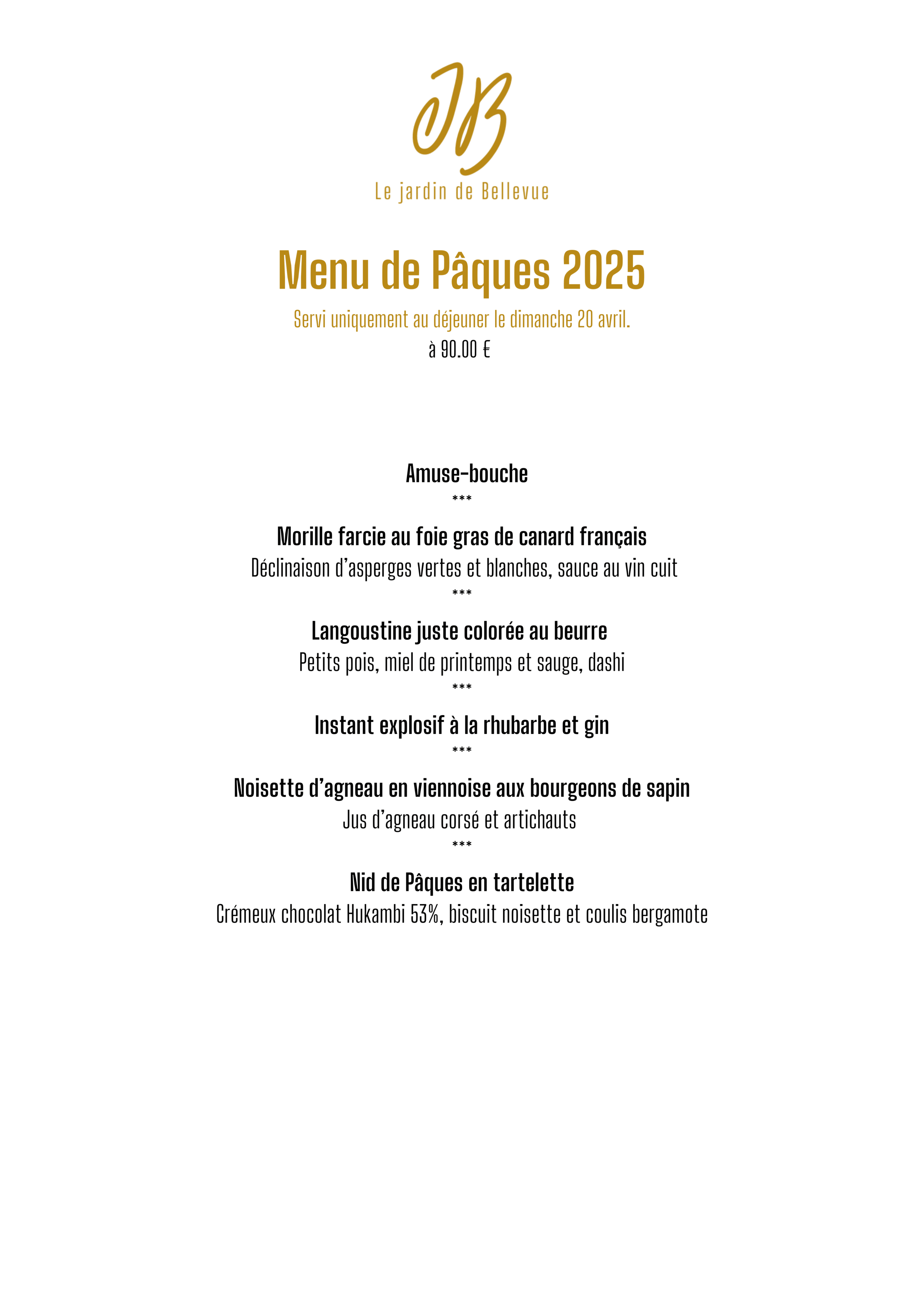 Menu gourmet servi pour la table entiere 55