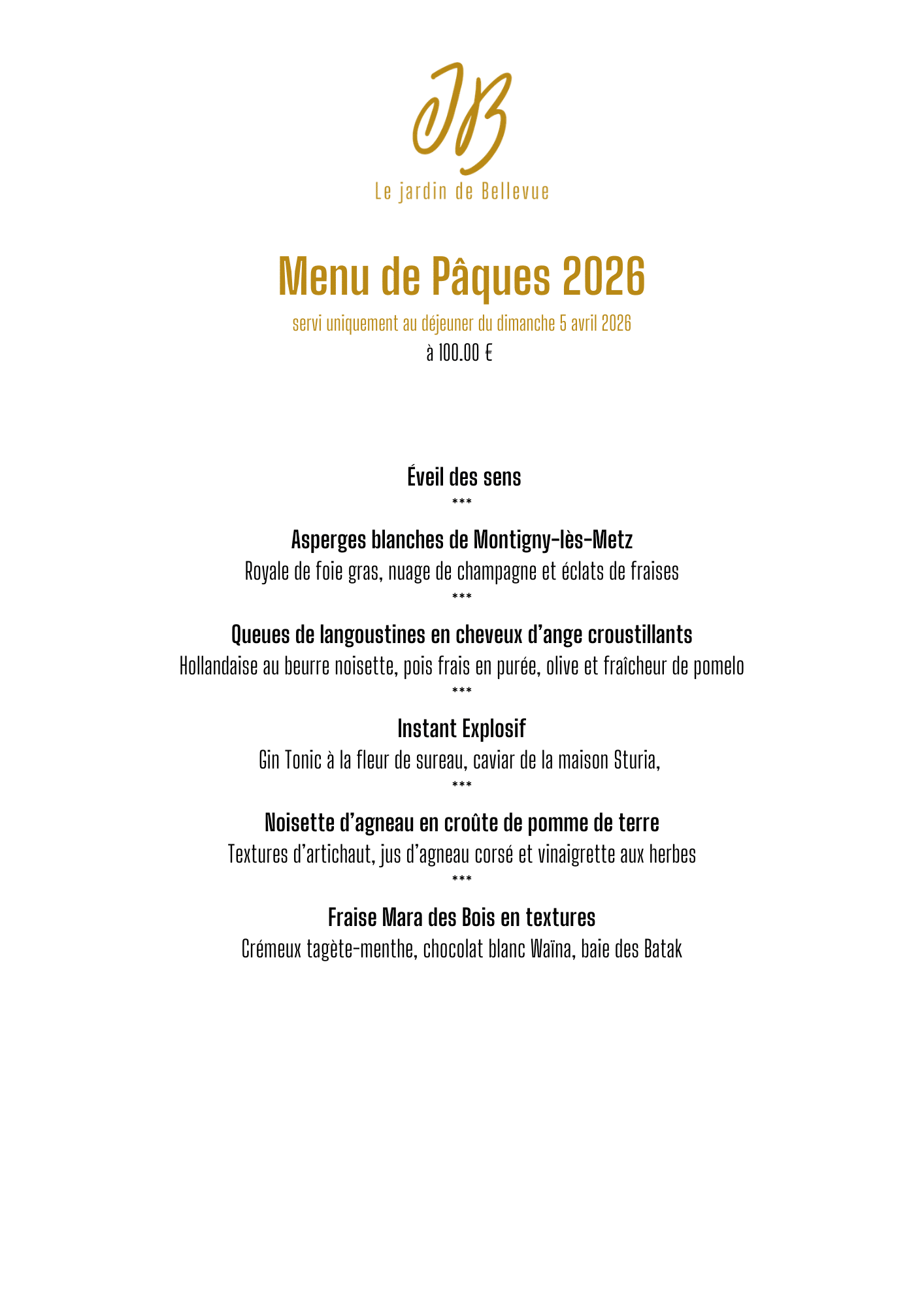 Menu gourmet servi pour la table entiere 95